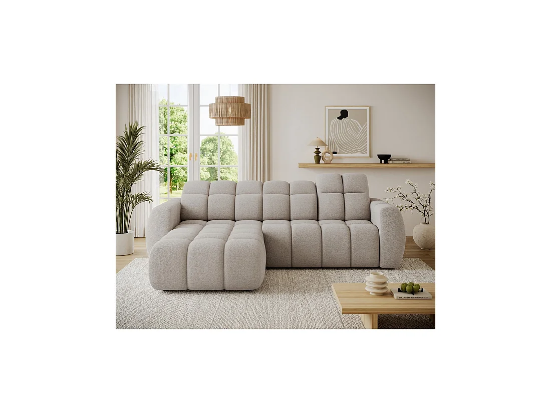 Hoekbank FANOTI elektrisch 3-zits beige - linkse hoek