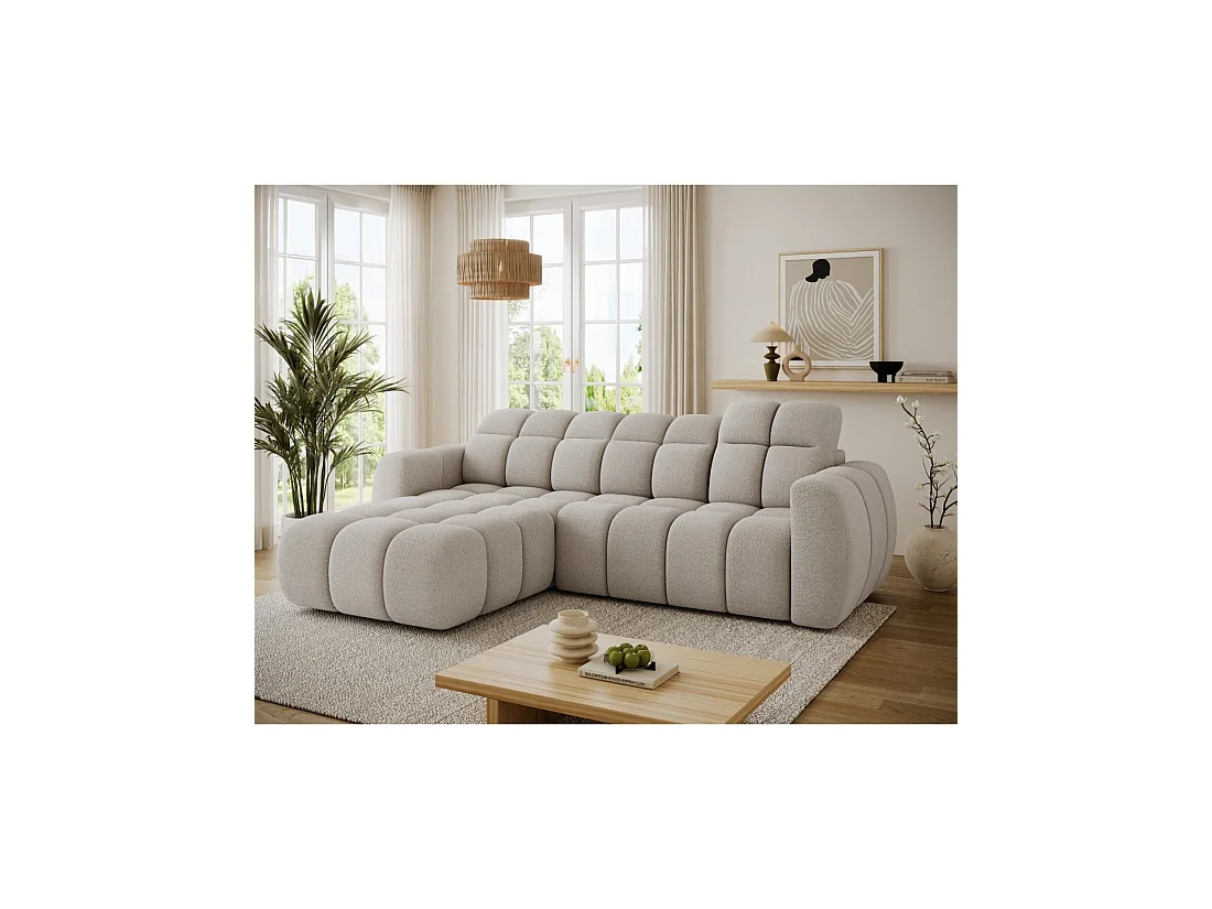Hoekbank FANOTI elektrisch 3-zits beige - linkse hoek