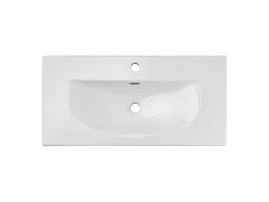 Waskom VELOA 80 cm wit glanzend keramiek ondiepe diepte 40 cm