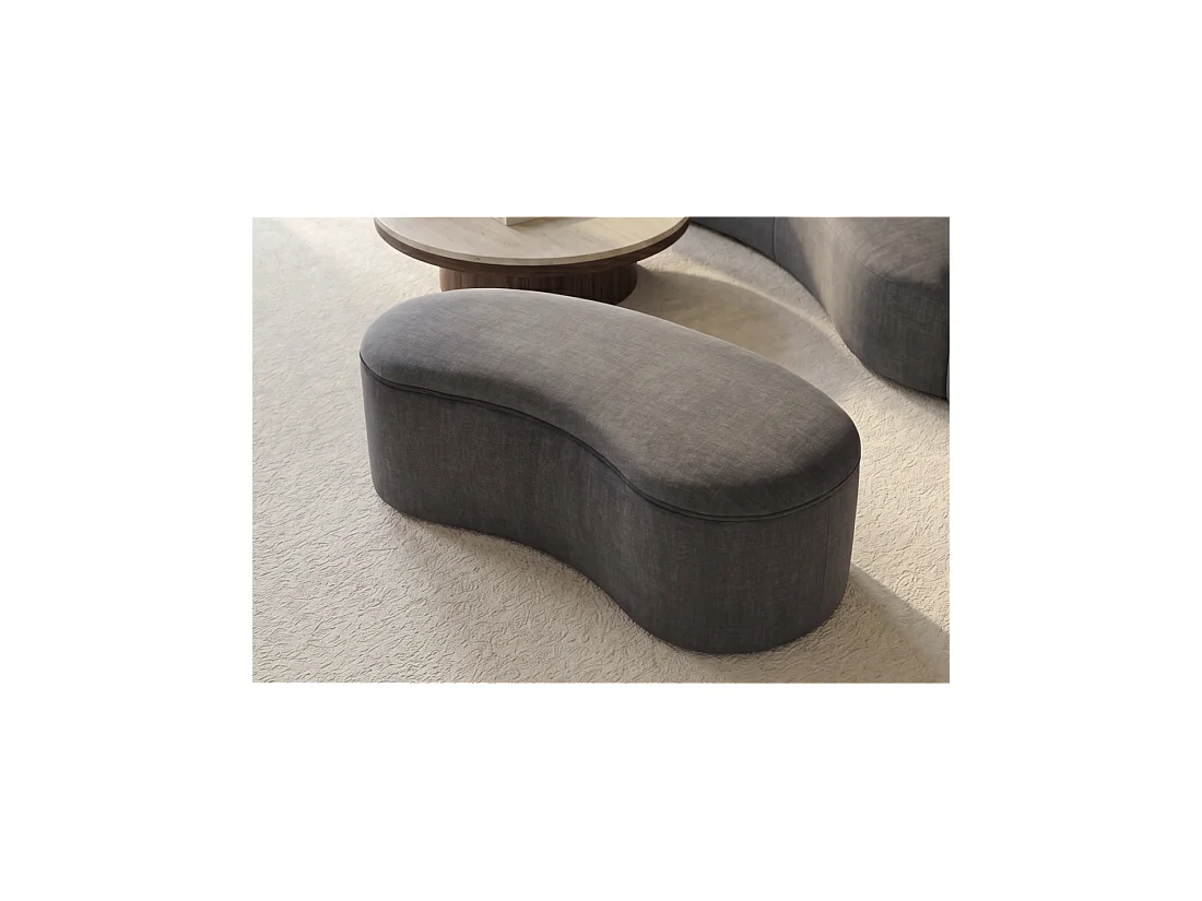 Pouf opbergkist NYJY in fluweel – Grafietgrijs – 120 x 40 x 50 cm