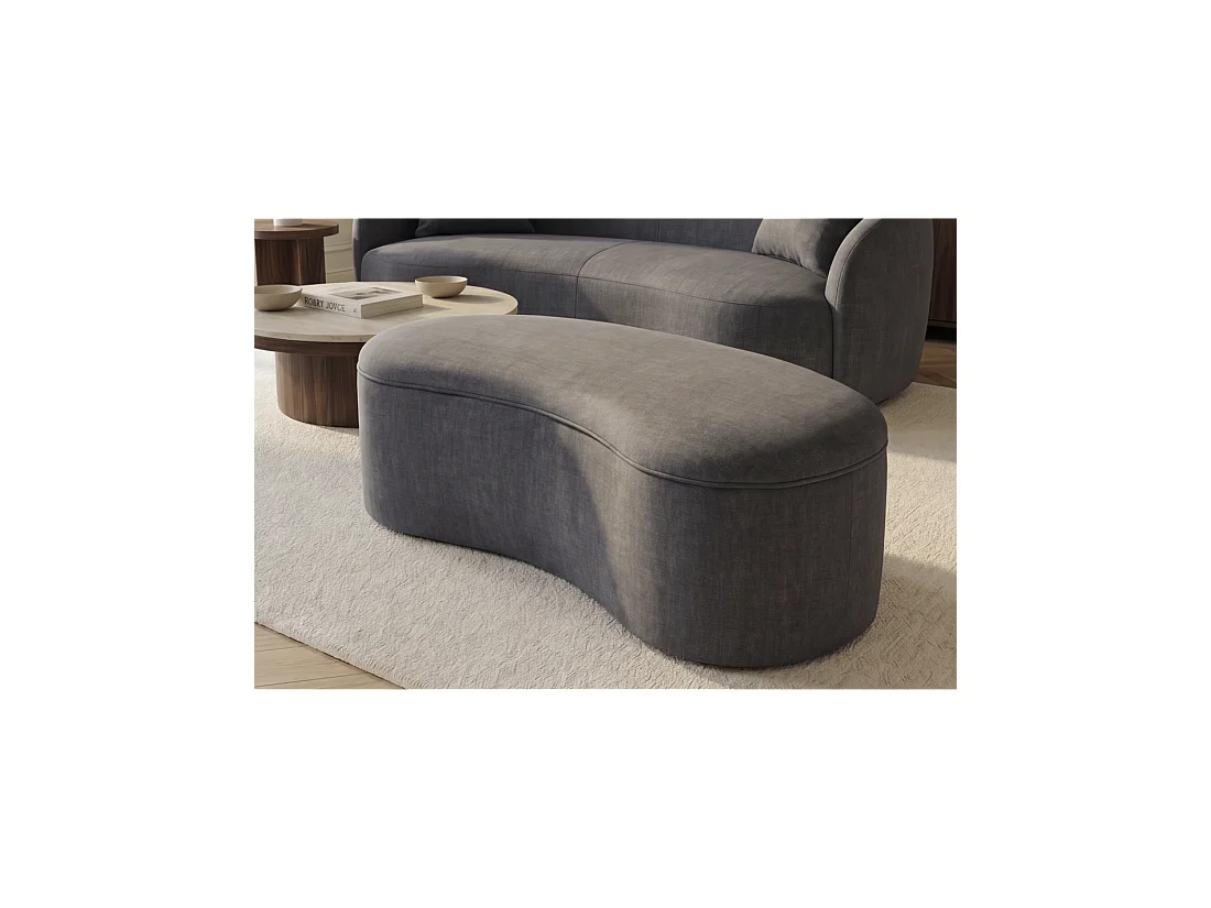 Pouf opbergkist NYJY in fluweel – Grafietgrijs – 120 x 40 x 50 cm