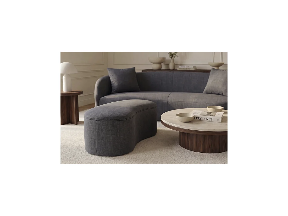 Pouf opbergkist NYJY in fluweel – Grafietgrijs – 120 x 40 x 50 cm