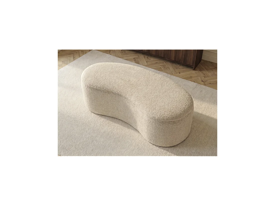 Pouf kist NYJY in bouclé stof - Champagne beige - 120 x 41 x 56 cm