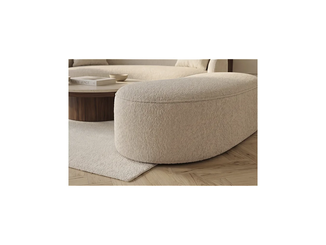 Pouf kist NYJY in bouclé stof - Champagne beige - 120 x 41 x 56 cm