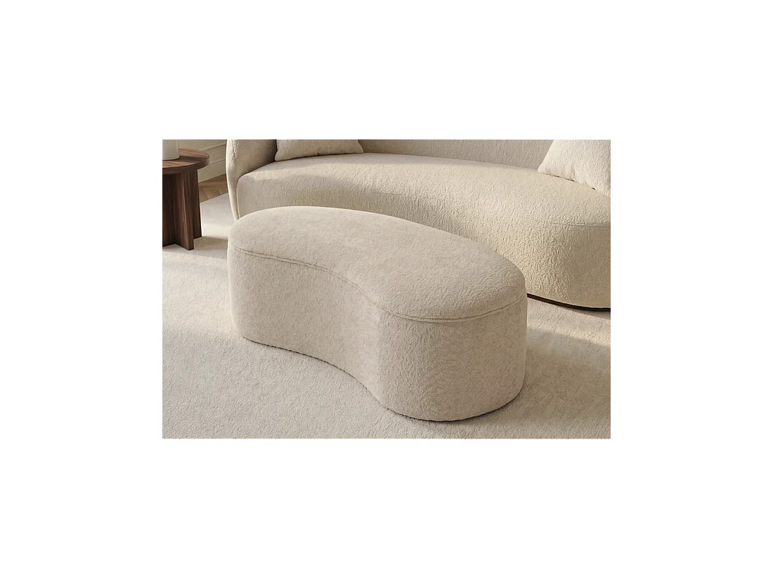 Pouf kist NYJY in bouclé stof - Champagne beige - 120 x 41 x 56 cm