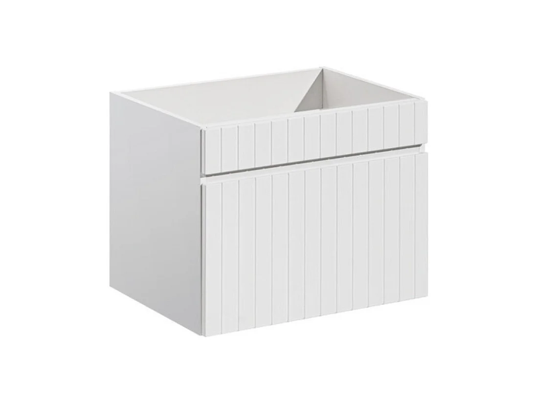 ICON Set weiß: Unterschrank 60cm + Einbauwaschbecken aus weißer Keramik