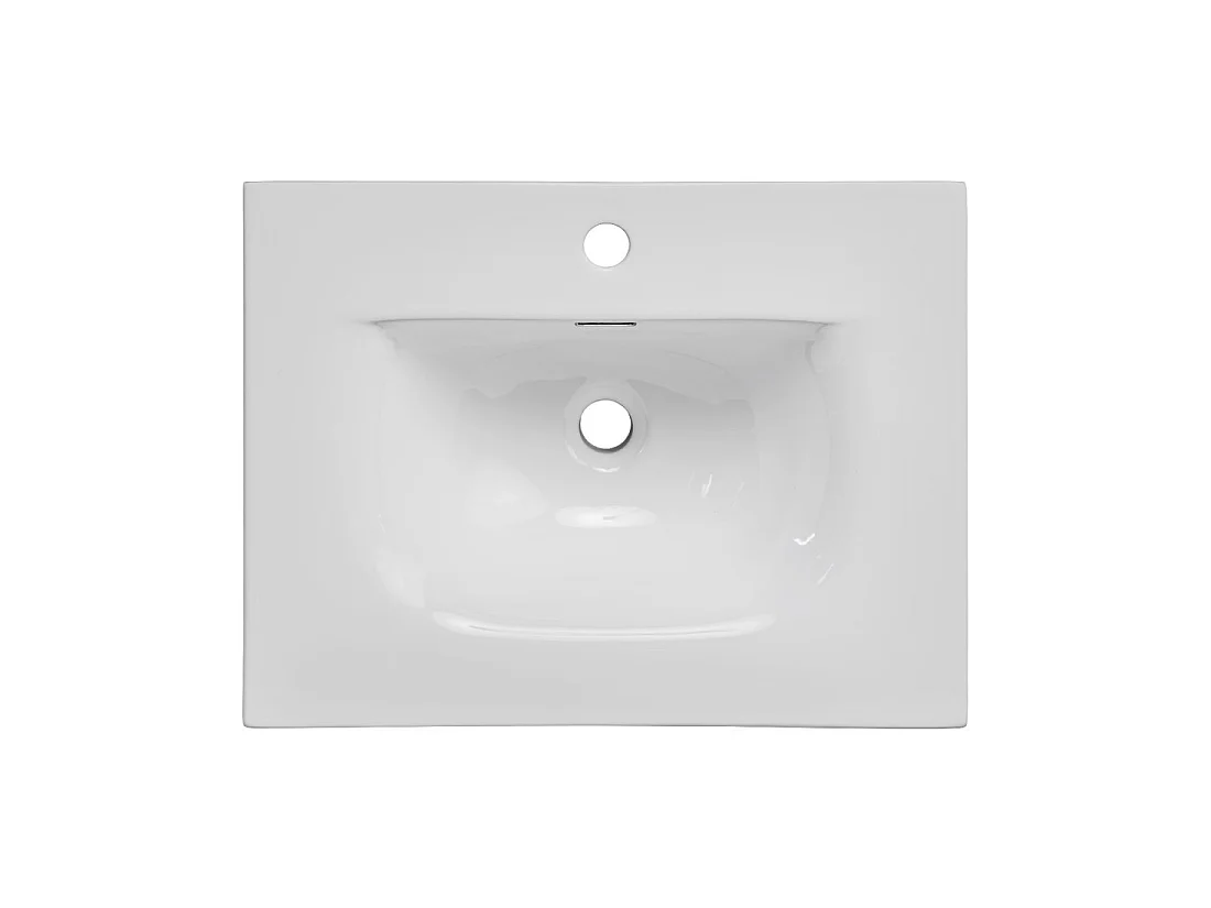 ICON Set weiß: Unterschrank 60cm + Einbauwaschbecken aus weißer Keramik