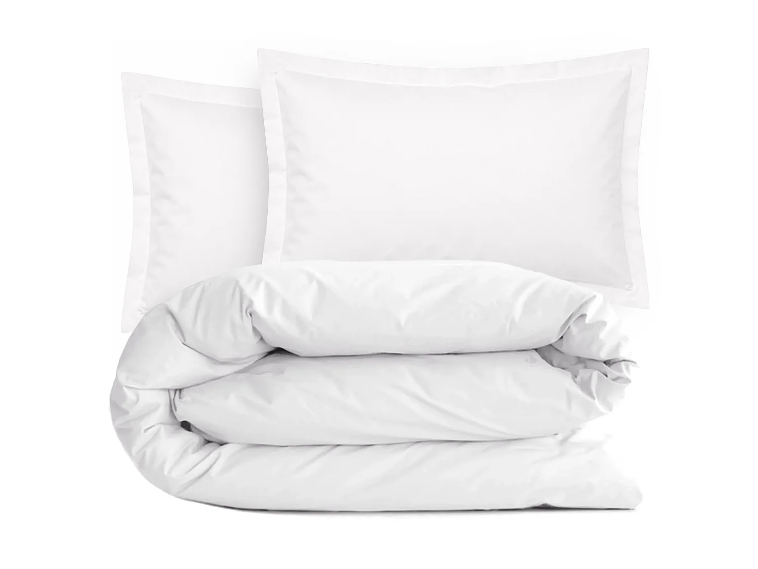 Parure de lit 3 pièces coton uni 57 fils ALTO 300x300 taies 50x70 Blanc