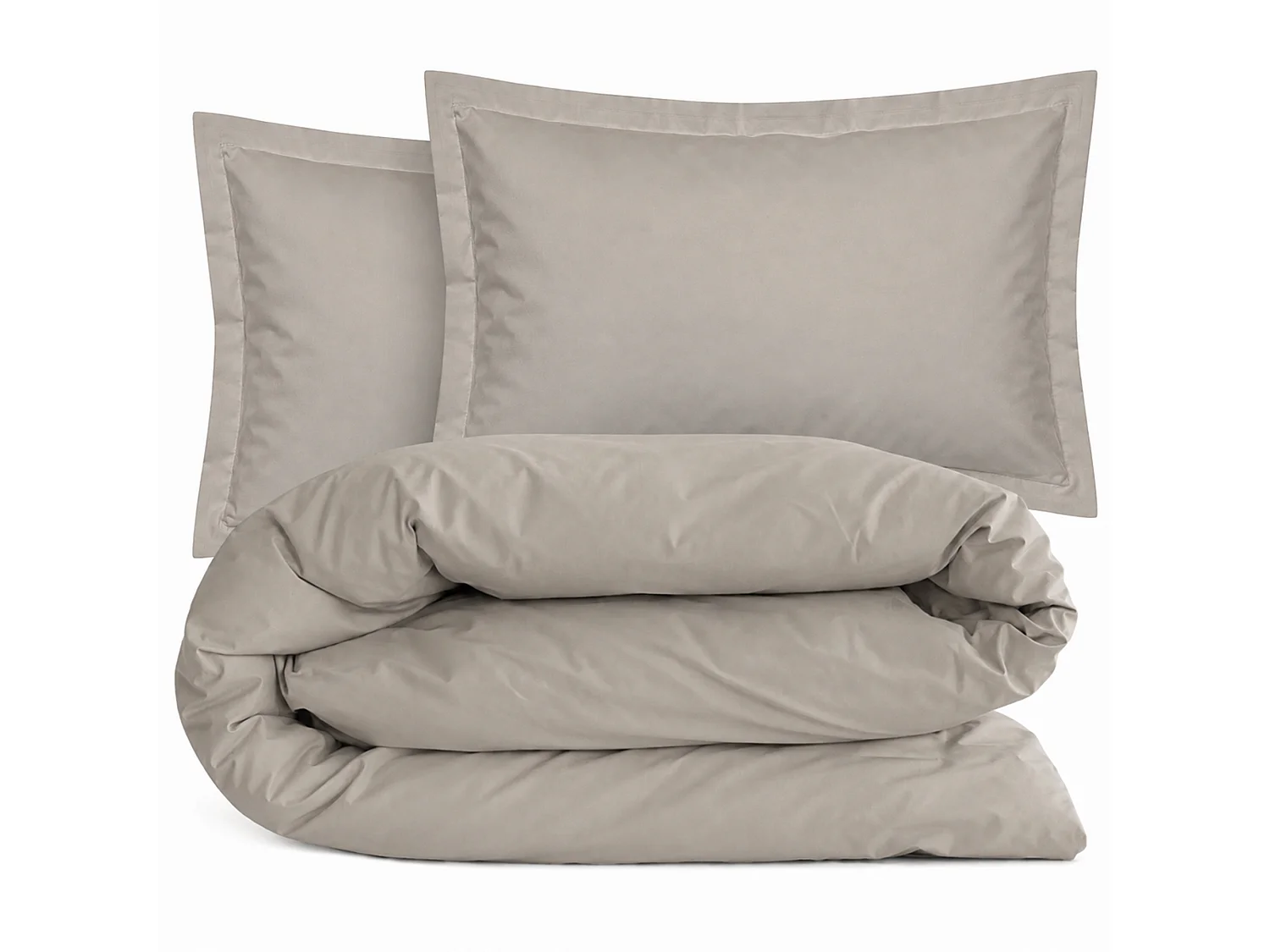 Parure de lit 2 pièces coton uni 57 fils ALTO 140x200 taie 50x70 marron Chamois