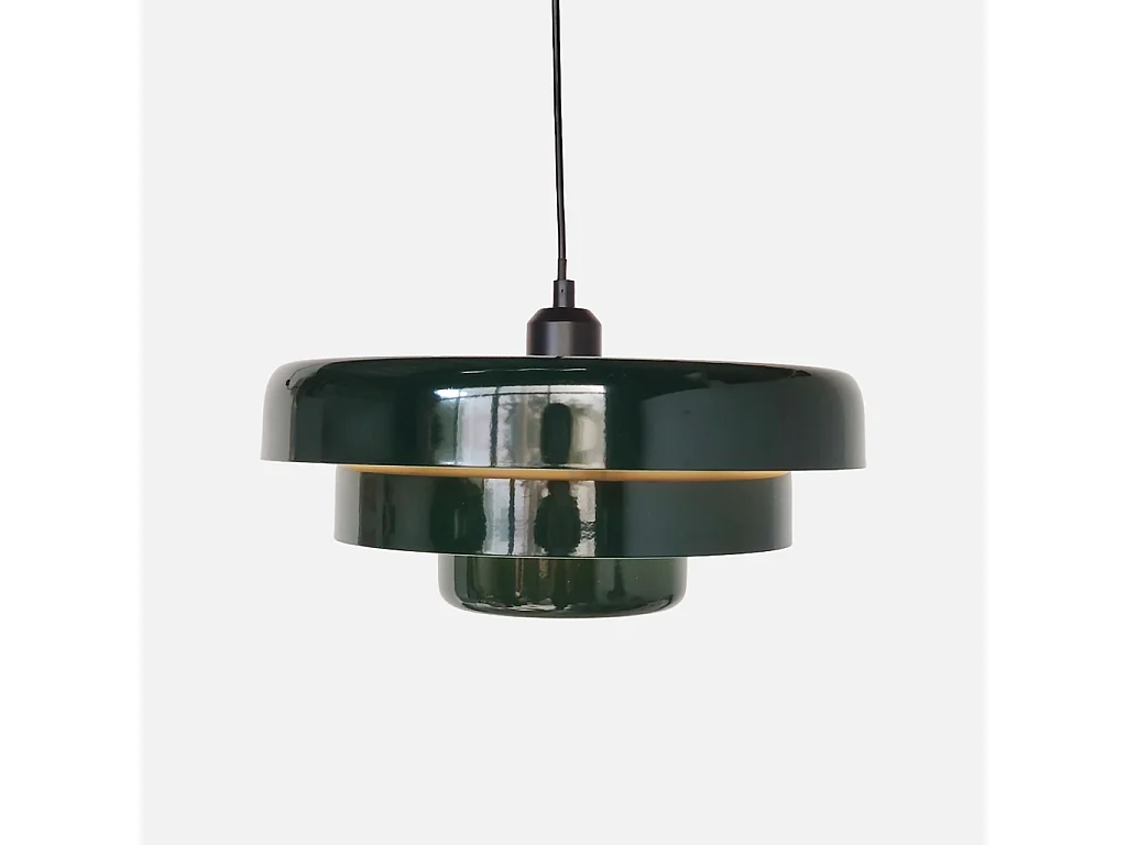 Lámpara colgante interior de metal, Ø35cm, Verde