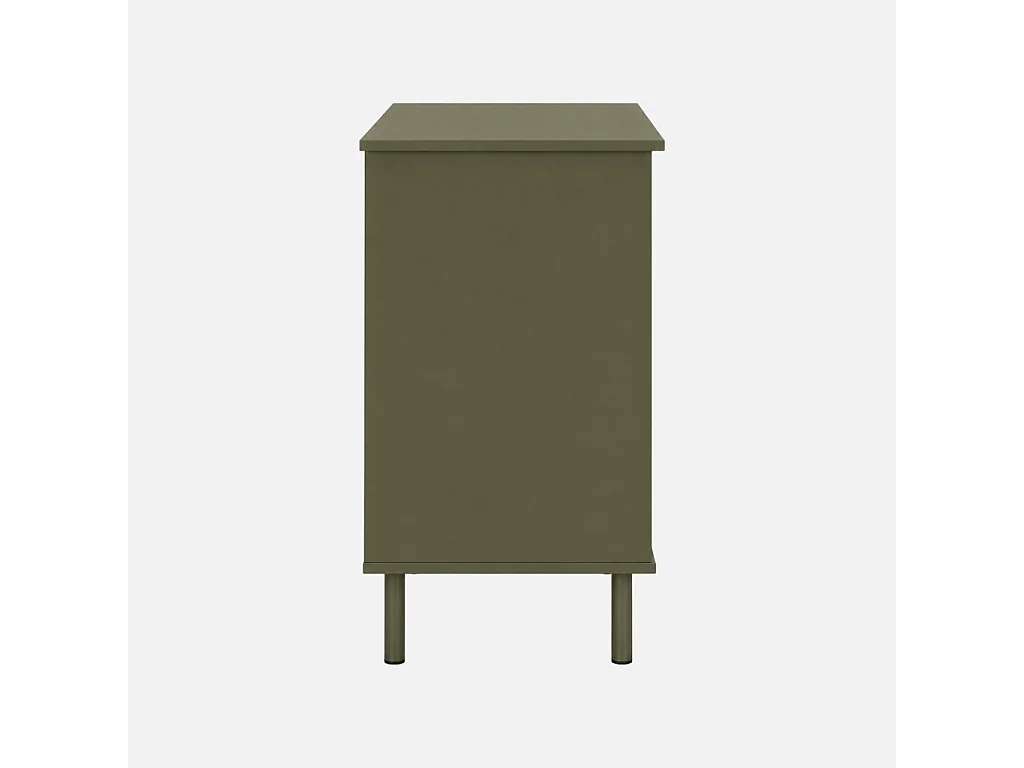 Bureau décor bois et métal 1 tiroir 1 porte kaki - Ellie