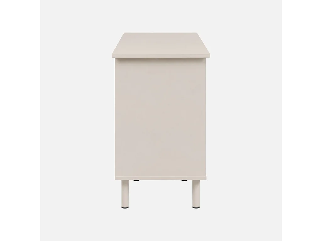 Bureau décor bois et métal 1 tiroir 1 porte beige - Ellie