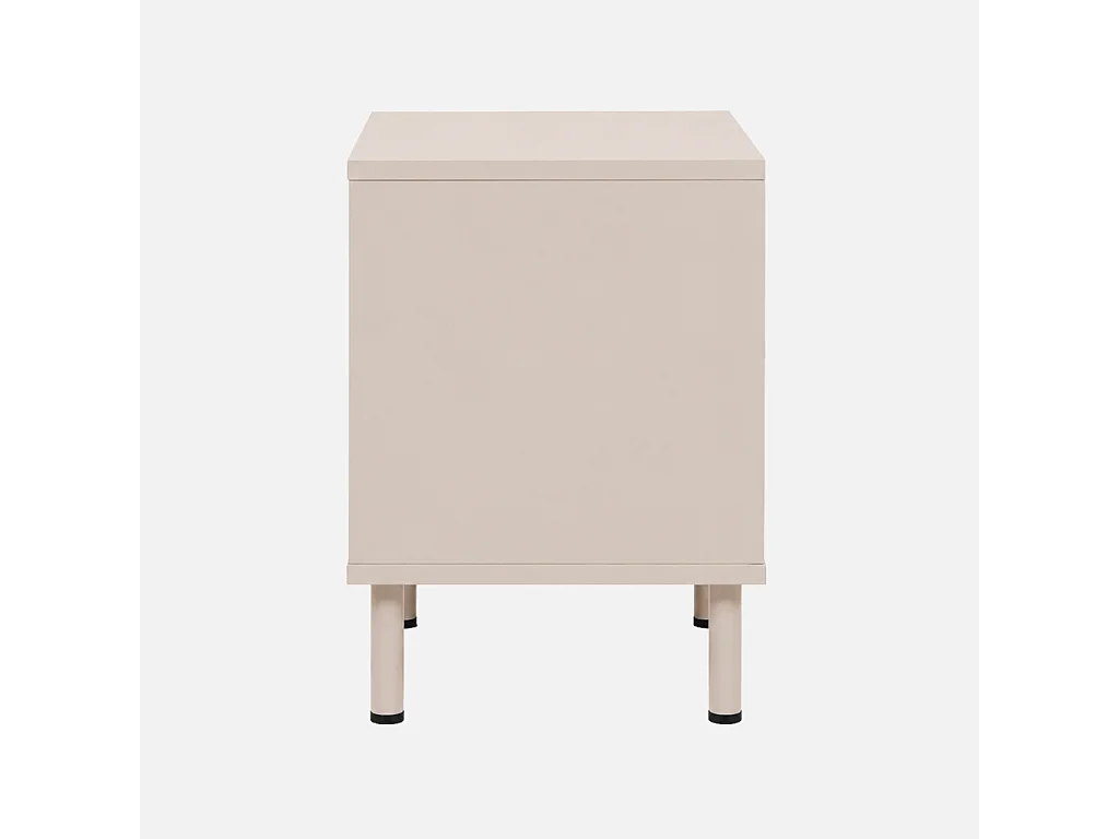 Lot de 2 tables de chevet décor bois et métal 2 tiroirs beige - Ellie