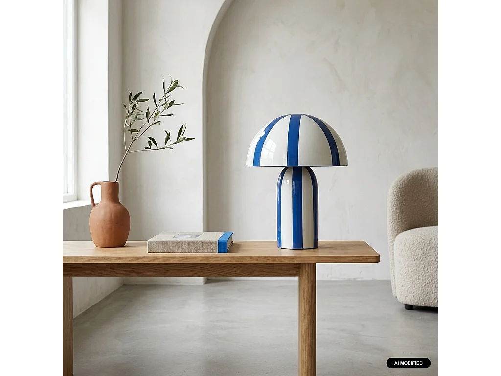Lampe de table intérieur métal Ø20cm bleu - Nyx