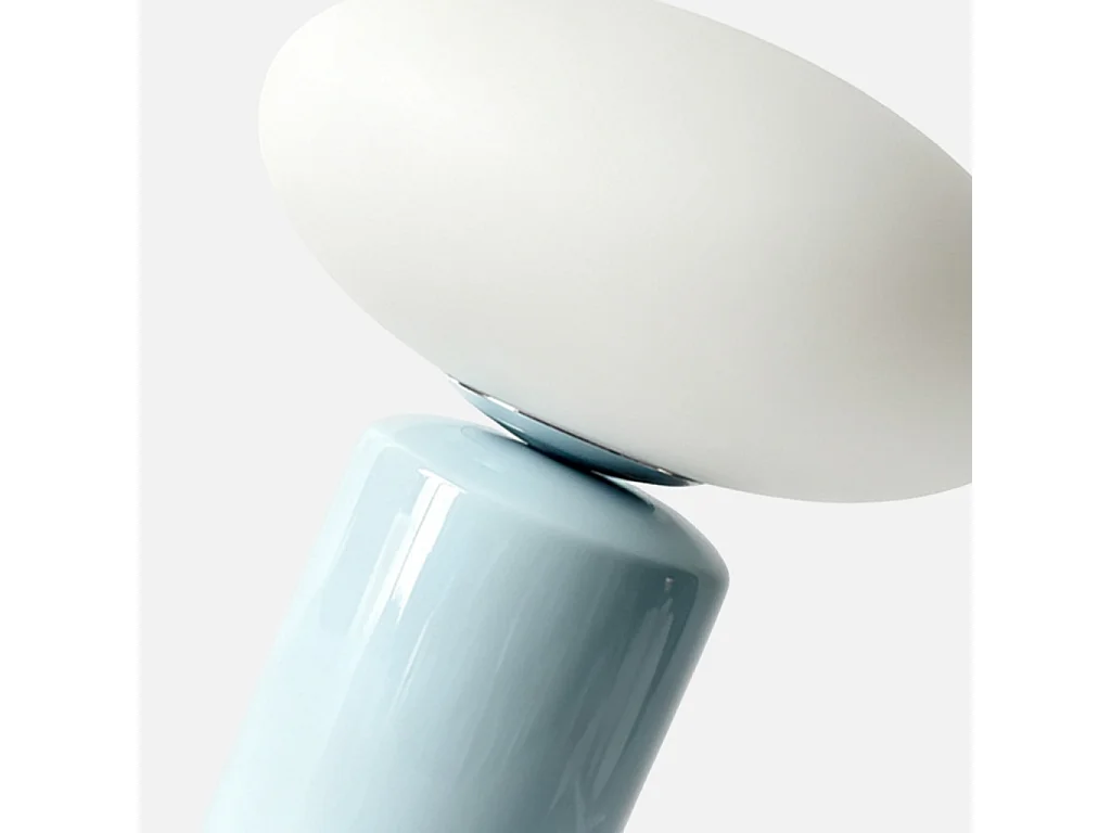 Lampe de table intérieur céramique et verre Ø25.5cm bleu clair - Lyra
