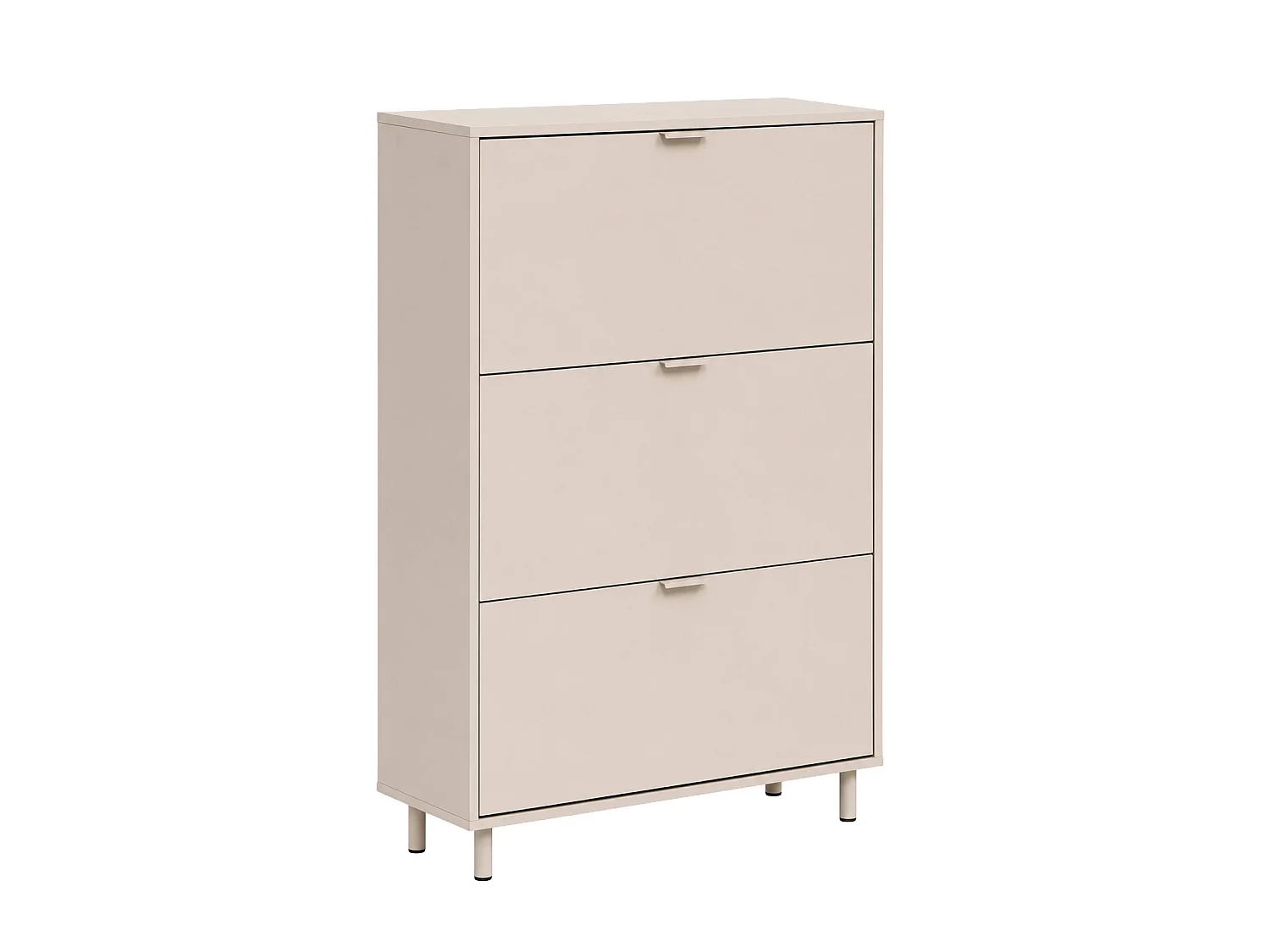 Meuble à chaussures décor bois et métal 3 abattants beige - Ellie