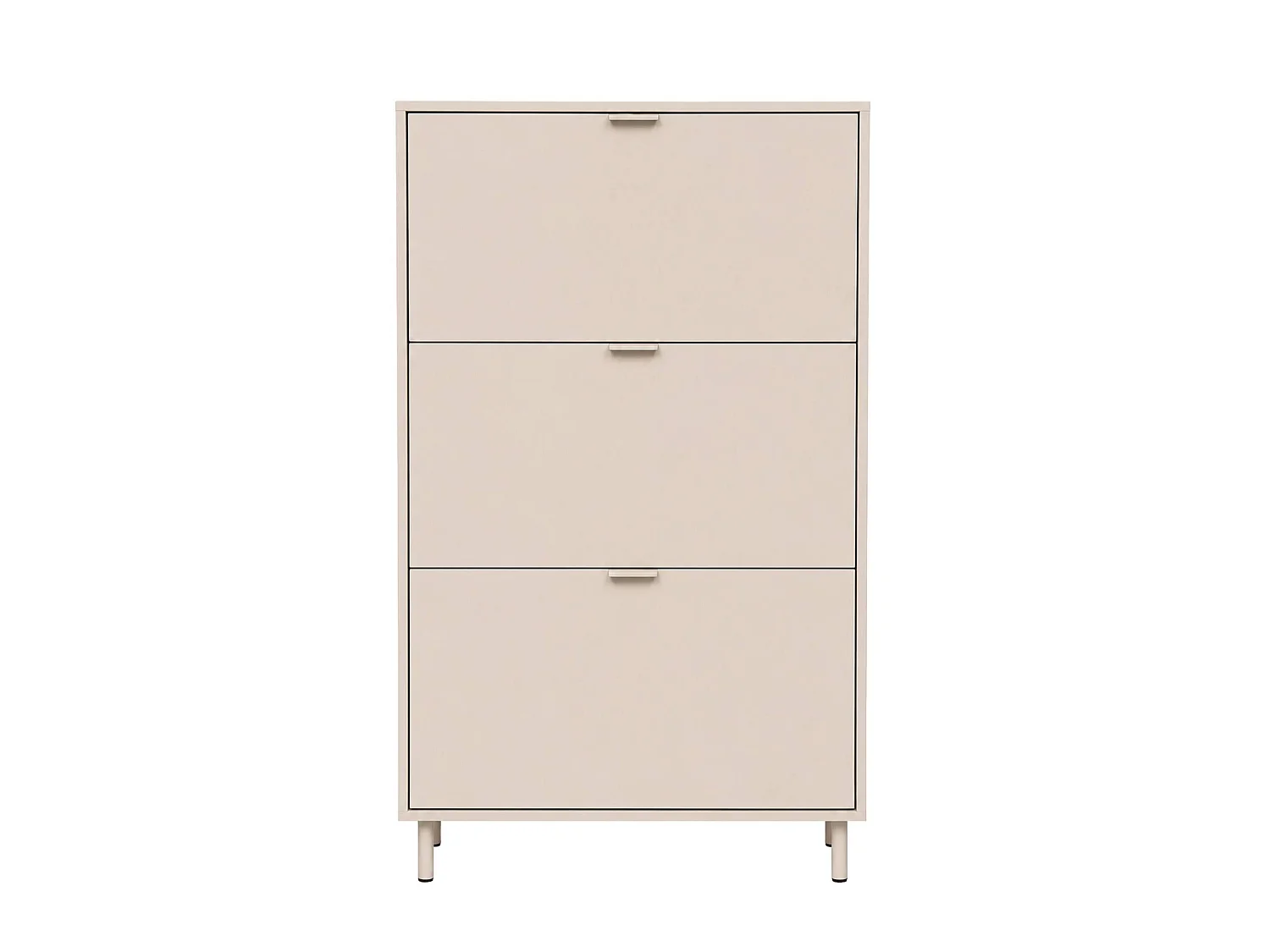 Meuble à chaussures décor bois et métal 3 abattants beige - Ellie