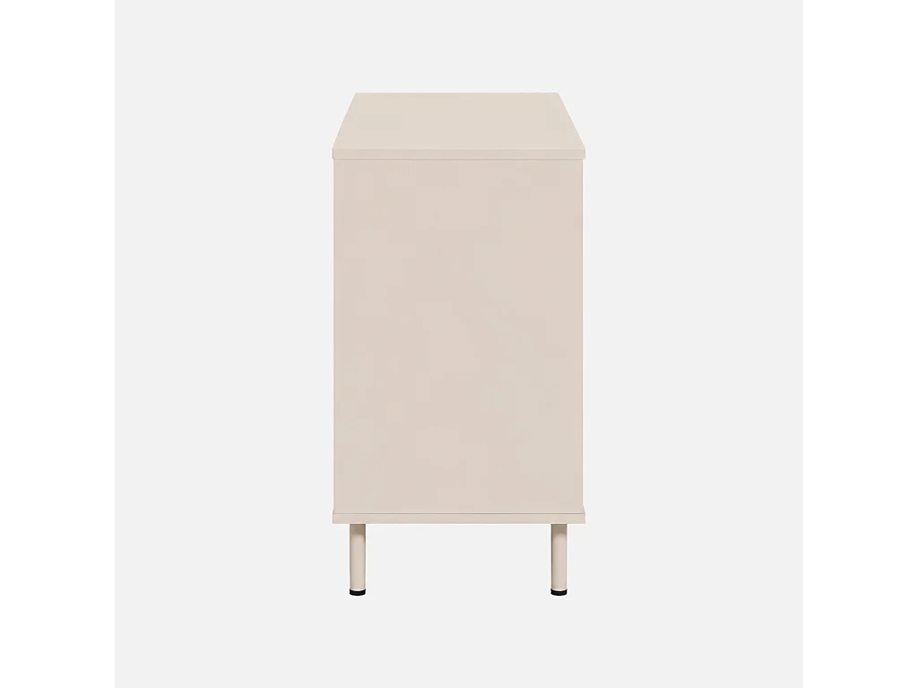 Commode décor bois et métal 6 tiroirs beige - Ellie