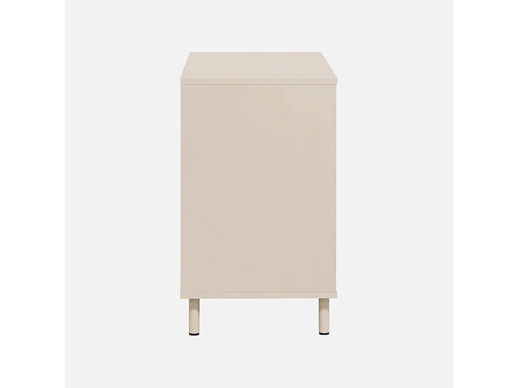Cassettiera decorativa in legno e metallo 3 cassetti, beige