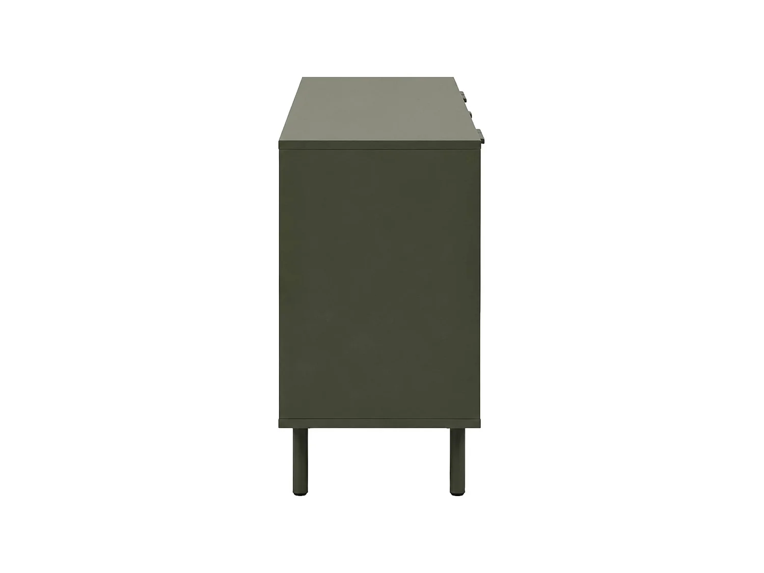 Aparador de madera y metal con 4 puertas, 160cm verde kaki