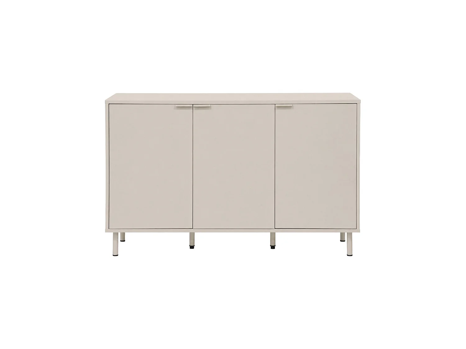 Aparador de madera y metal con 3 puertas, 120cm beige