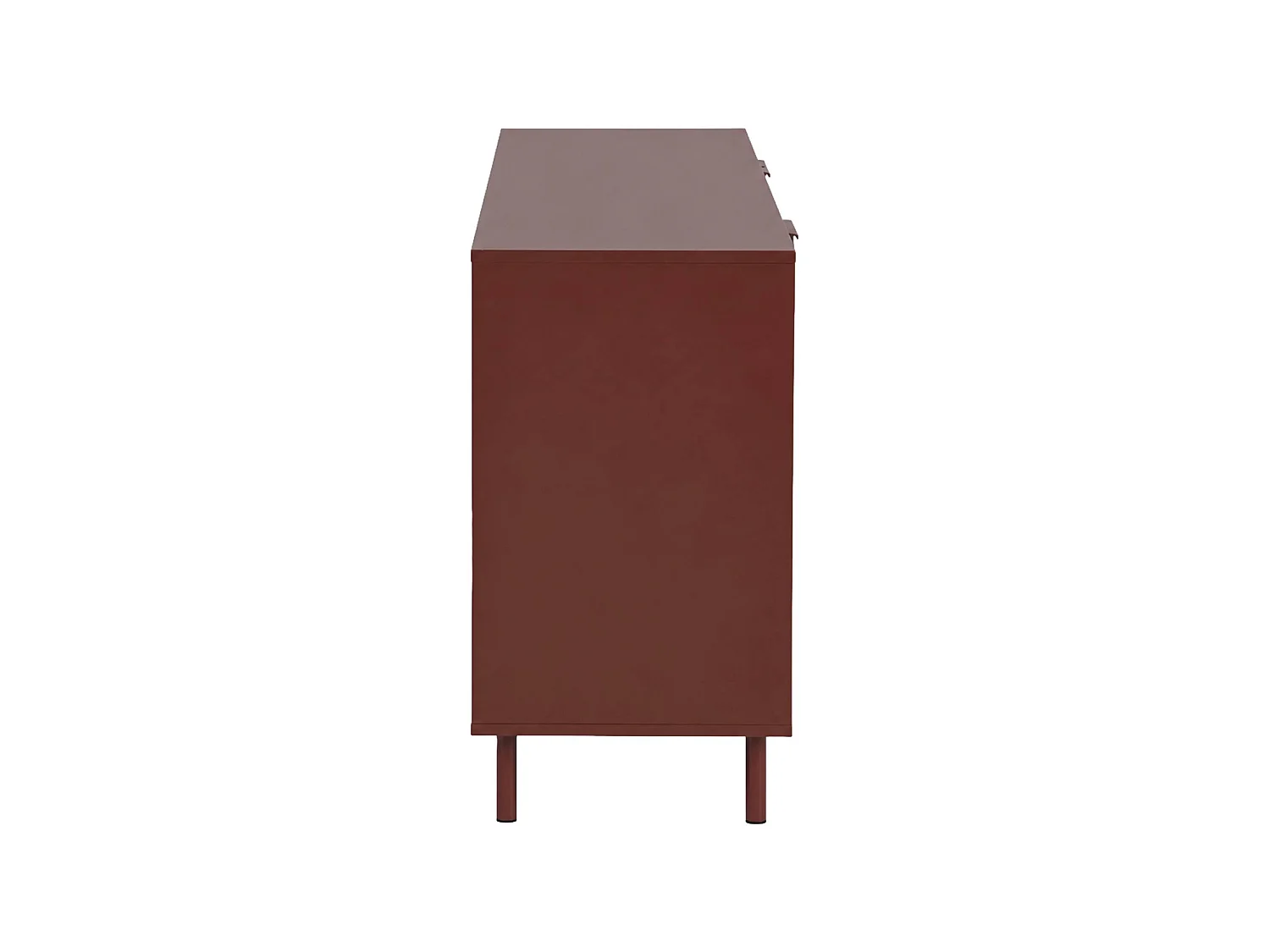 Credenza decorativa in legno e metallo 4 ante, 160cm, bordeaux
