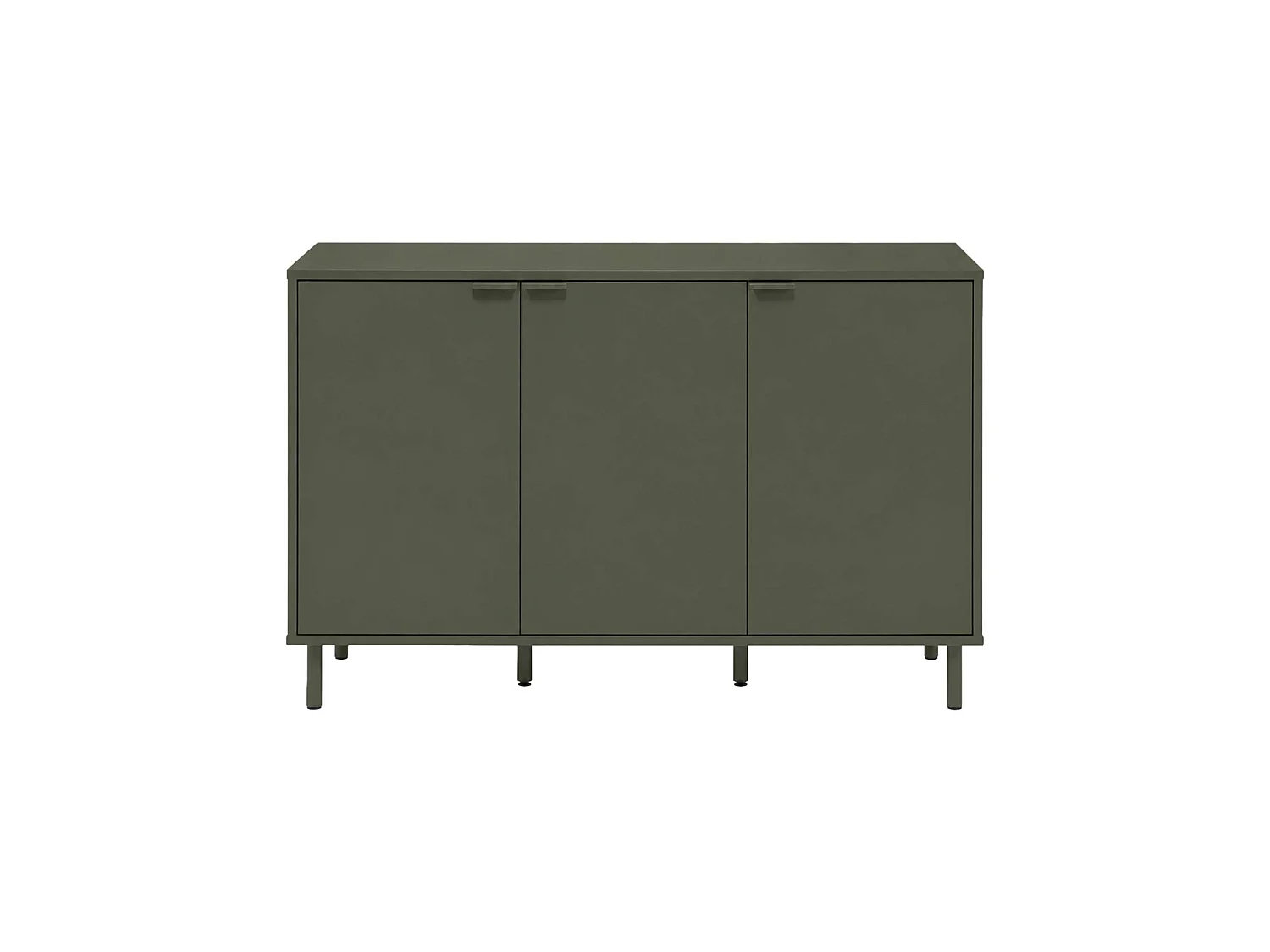 Buffet décor bois et métal 3 portes 120cm kaki - Ellie