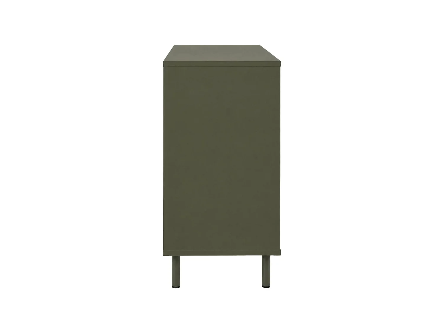 Buffet décor bois et métal 3 portes 120cm kaki - Ellie