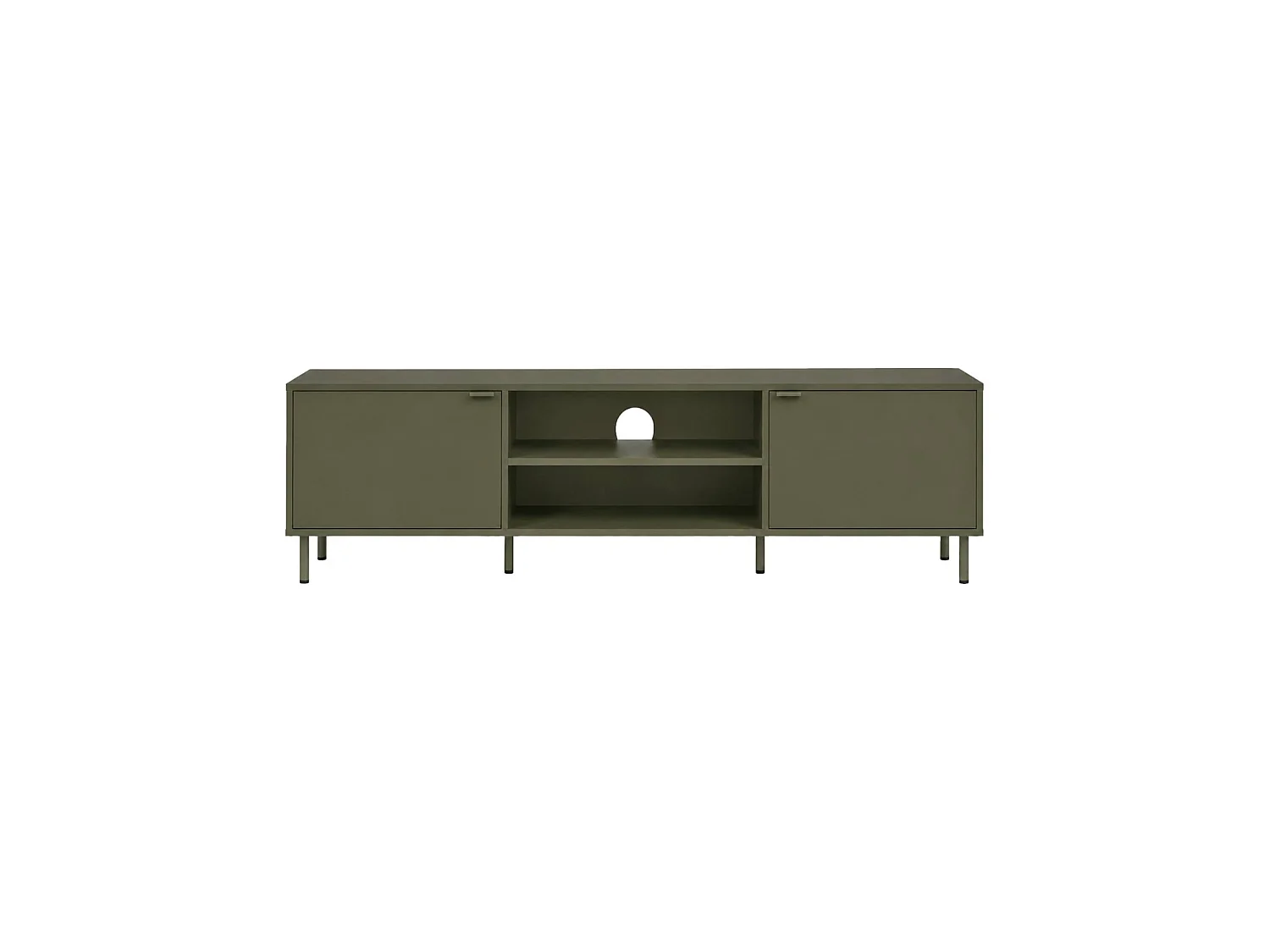 Meuble TV décor bois et métal 160cm kaki - Ellie