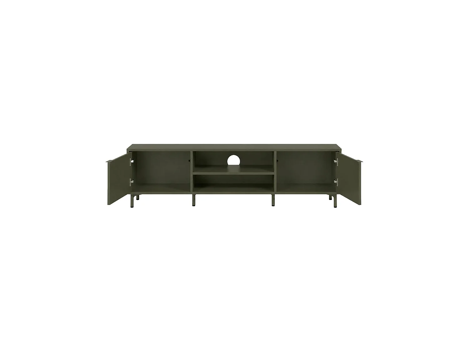 Meuble TV décor bois et métal 160cm kaki - Ellie