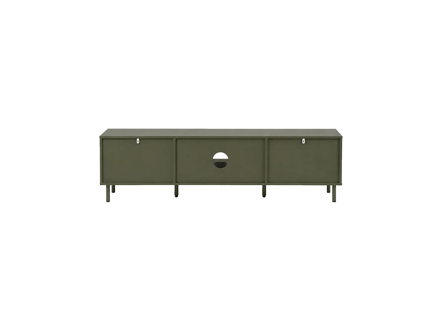 Meuble TV décor bois et métal 160cm kaki - Ellie