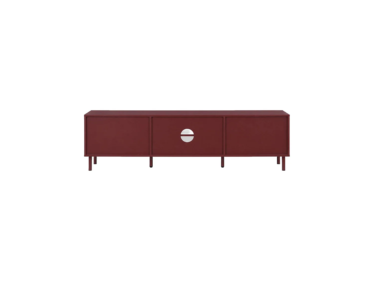 Meuble TV décor bois et métal 160cm bordeaux - Ellie