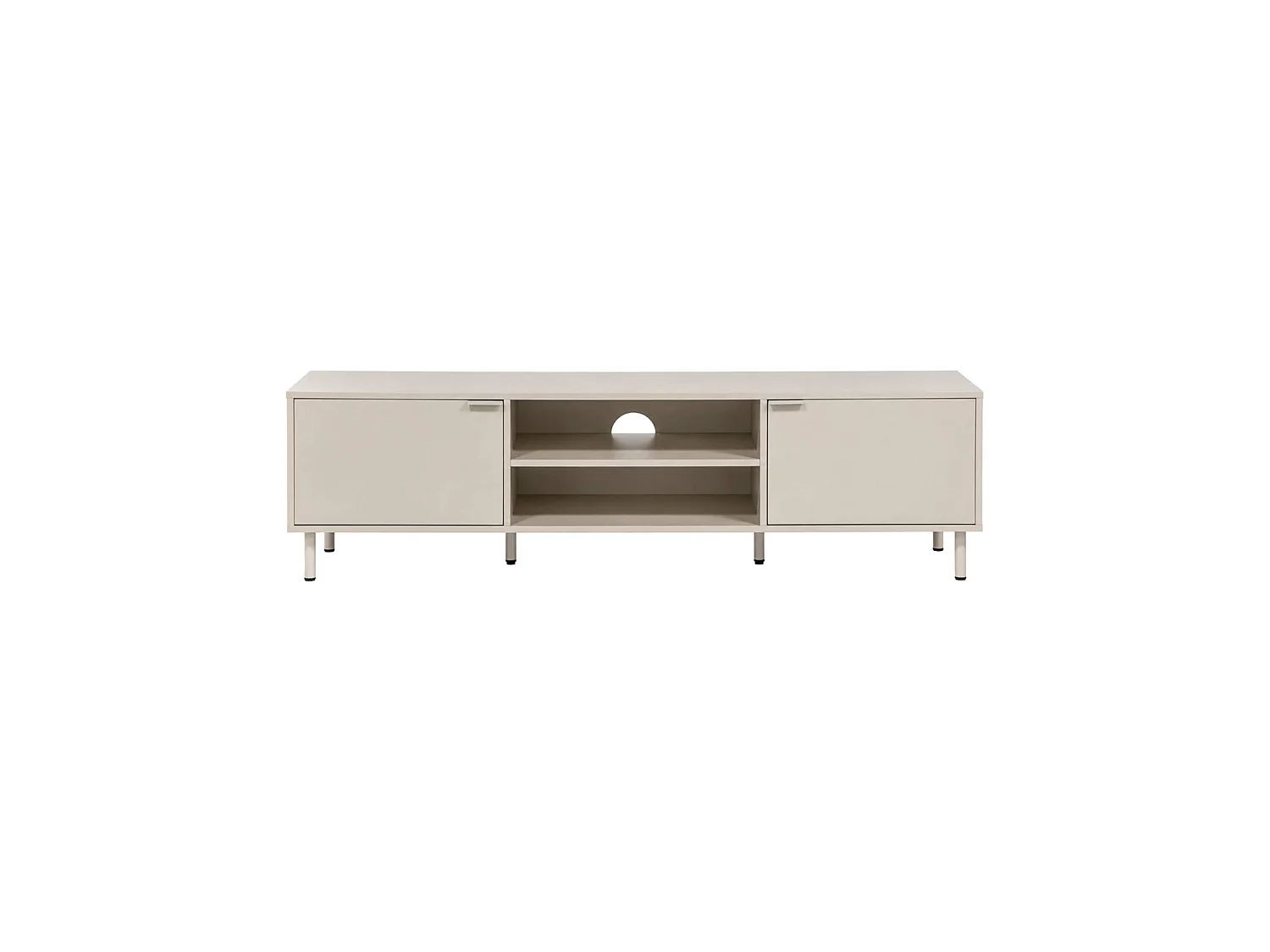 Meuble TV décor bois et métal 160cm beige - Ellie