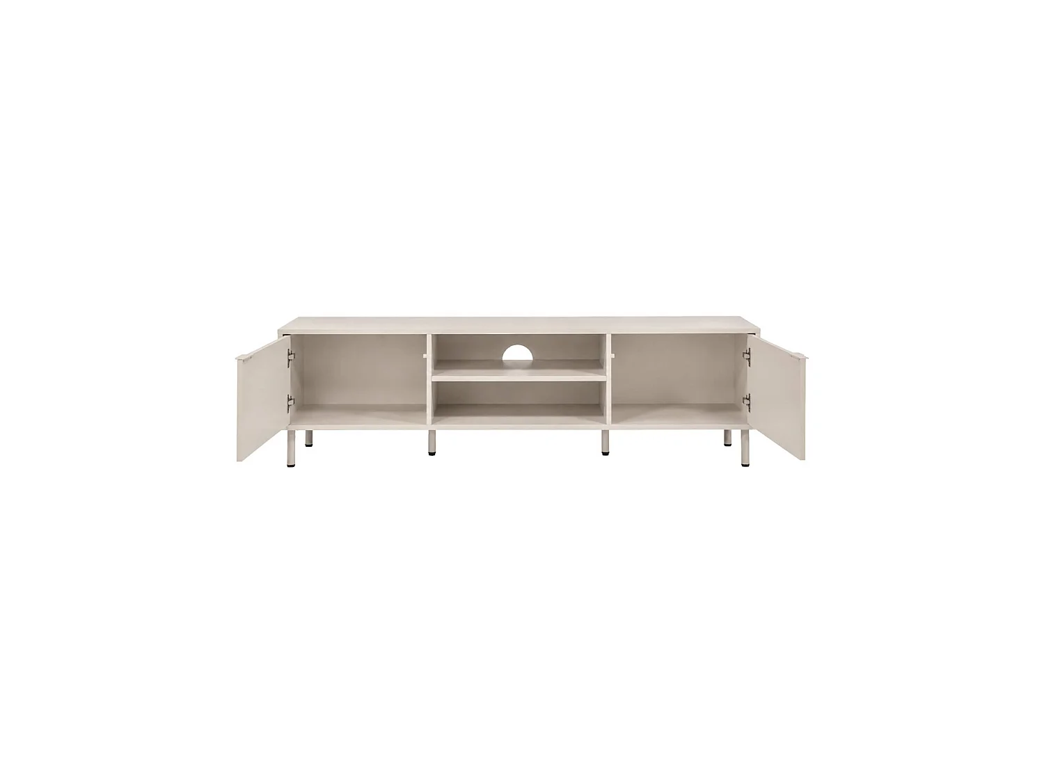 Meuble TV décor bois et métal 160cm beige - Ellie
