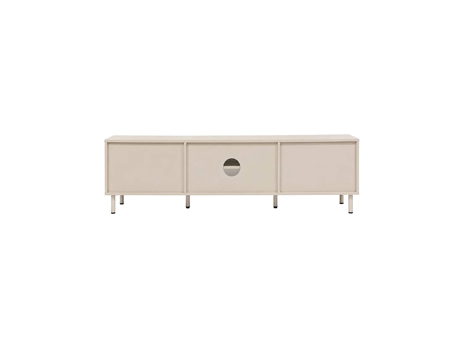 Meuble TV décor bois et métal 160cm beige - Ellie