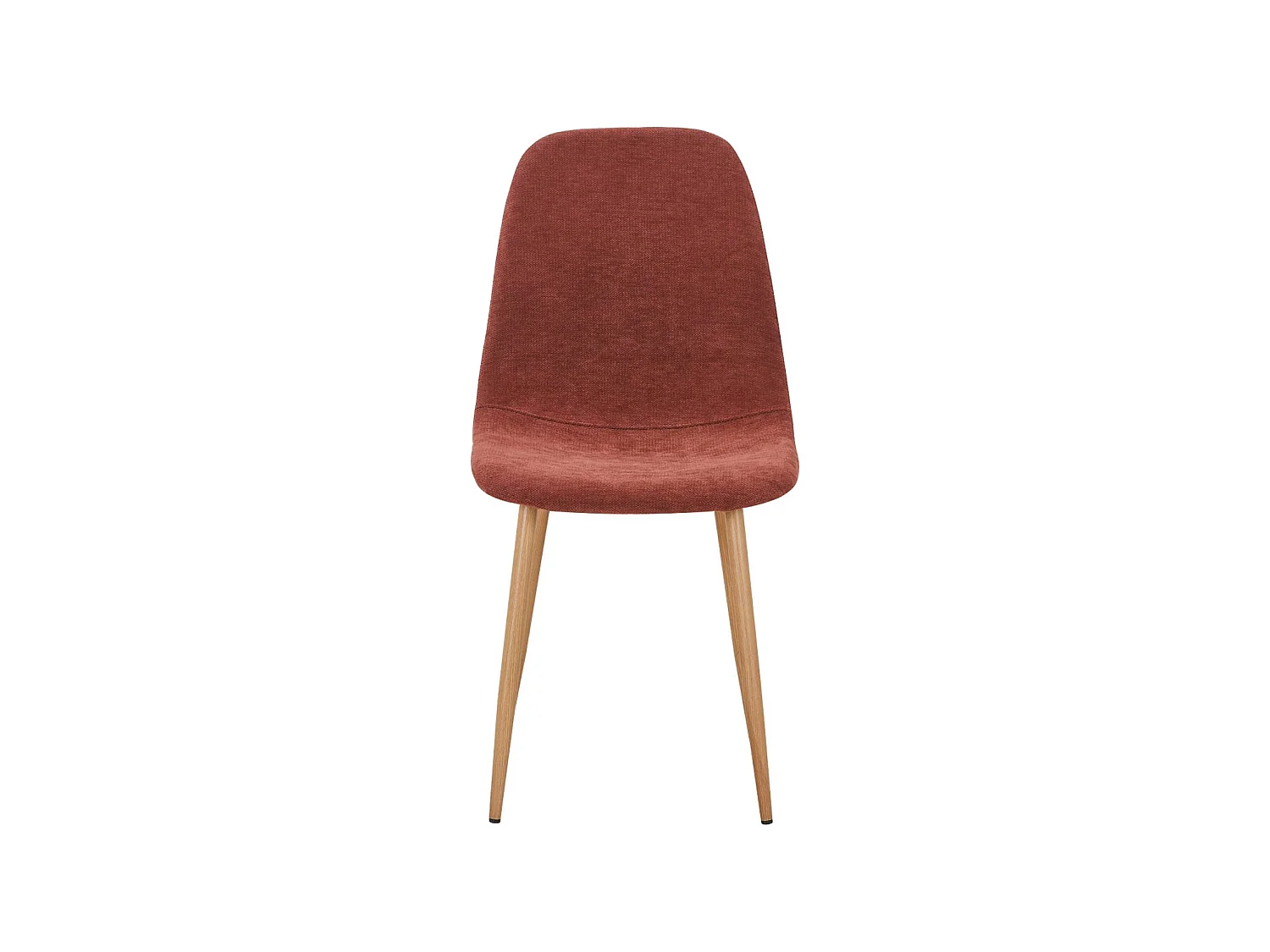 Silla de madera y tela con patas color natural, set de 2 rojo
