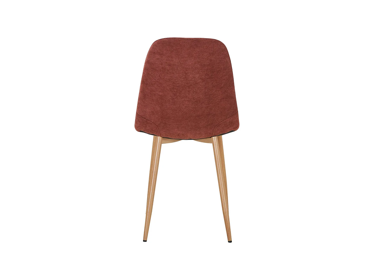 Silla de madera y tela con patas color natural, set de 2 rojo
