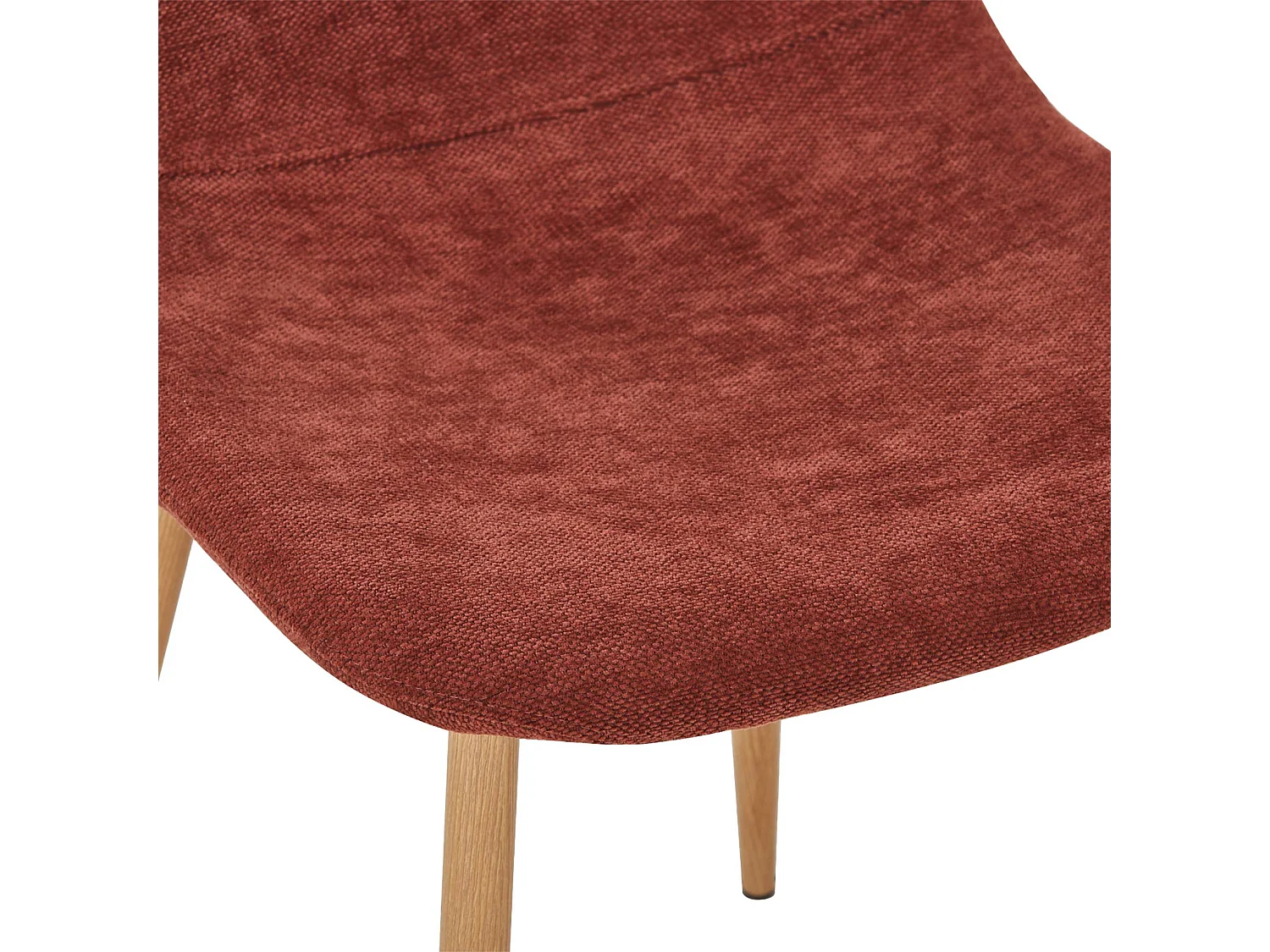 Silla de madera y tela con patas color natural, set de 2 rojo