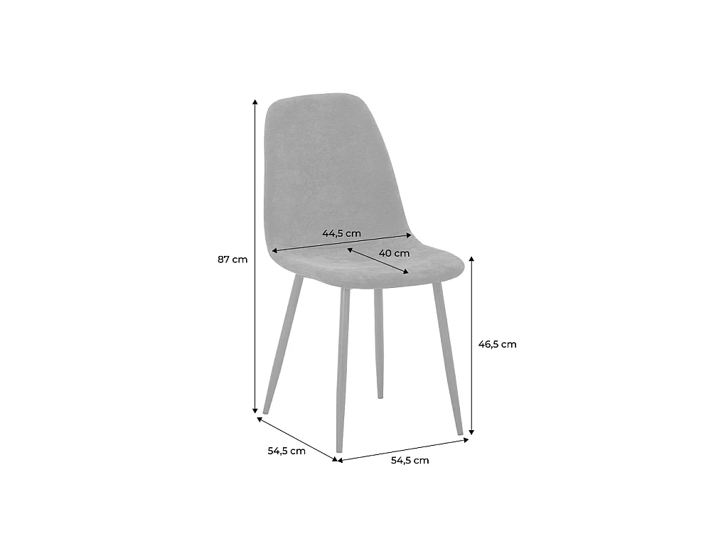Silla de madera y tela con patas color natural, set de 2 rojo