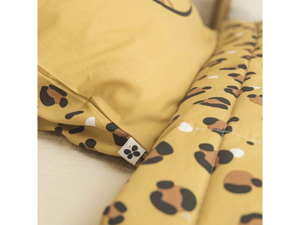 Couette imprimée 140x200cm + 1 taie d'oreiller 63x63cm coton motif Léopard - KUMBA