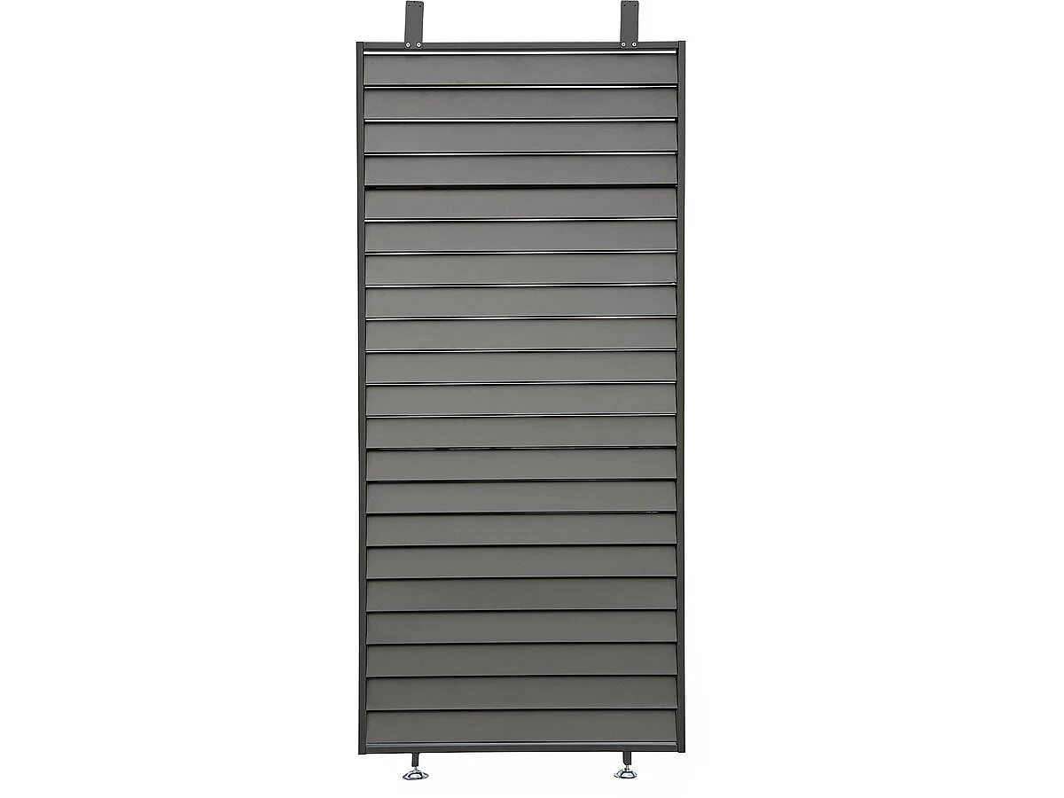 Pergola bioclimatique avec 7 persiennes en aluminium "Windsor" - 3 x 4 m - Gris