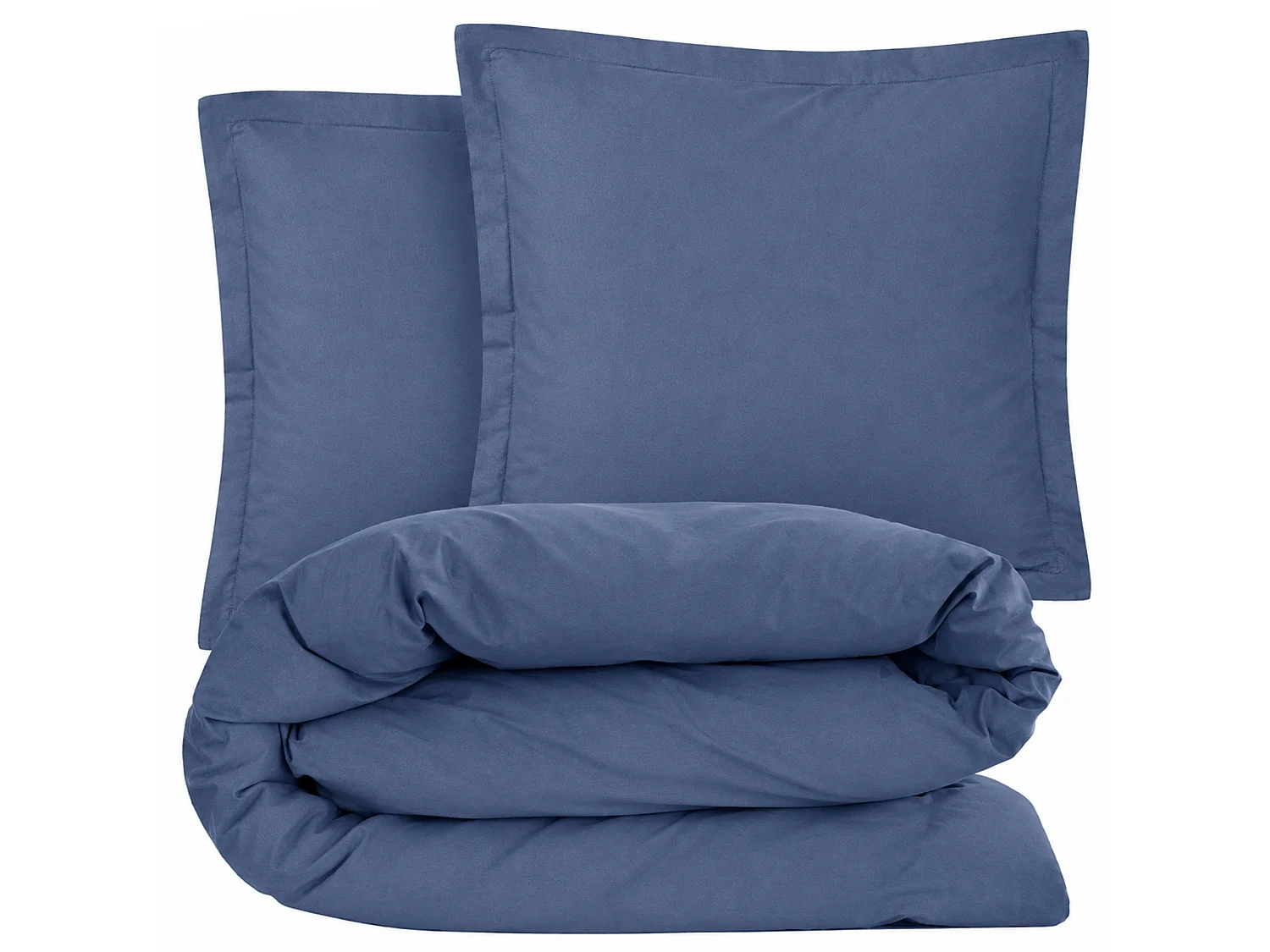 Parure de lit 2 pièces coton uni 57 fils ALTO 140x200 taie 65x65 bleu Jean