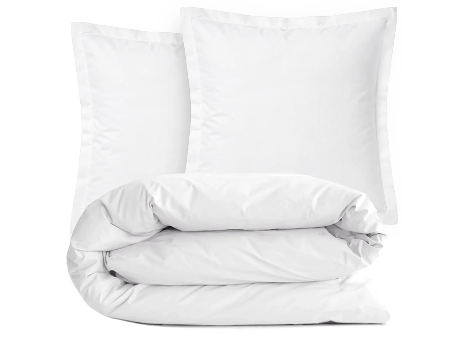 Parure de lit 3 pièces coton uni 57 fils ALTO 300x300 taies 65x65 Blanc