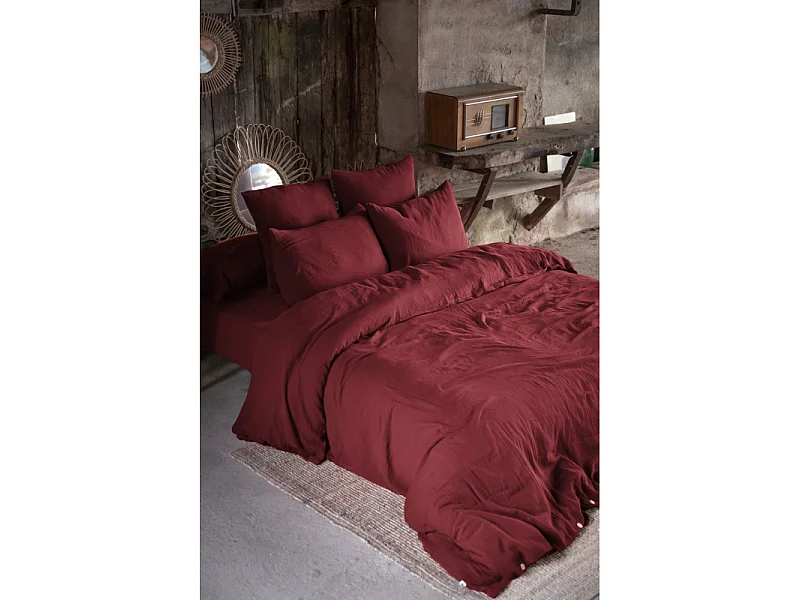 Taie d'oreiller Déco "Gaïa" 80 x 80 cm "Gaze de Coton" l'Effet Papillon