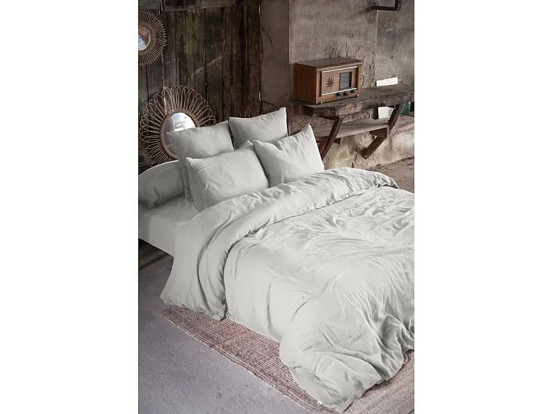 Taie d'oreiller Déco "Gaïa" 80 x 80 cm "Gaze de Coton" l'Effet Papillon