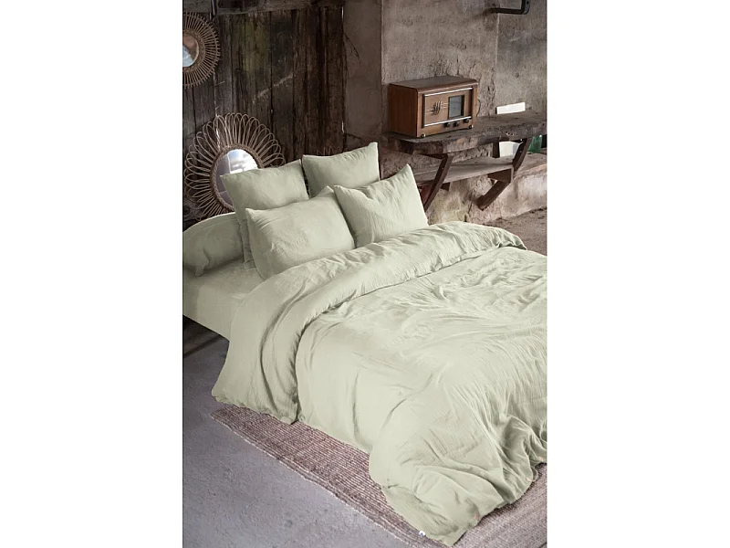 Taie d'oreiller Déco "Gaïa" 80 x 80 cm "Gaze de Coton" l'Effet Papillon