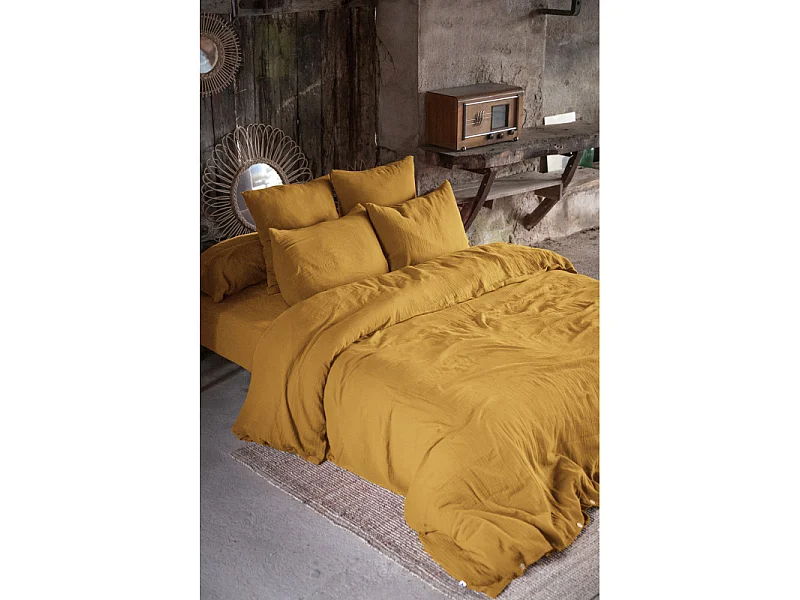 Taie d'oreiller Déco "Gaïa" 80 x 80 cm "Gaze de Coton" l'Effet Papillon