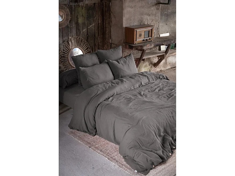 Taie d'oreiller Déco "Gaïa" 80 x 80 cm "Gaze de Coton" l'Effet Papillon