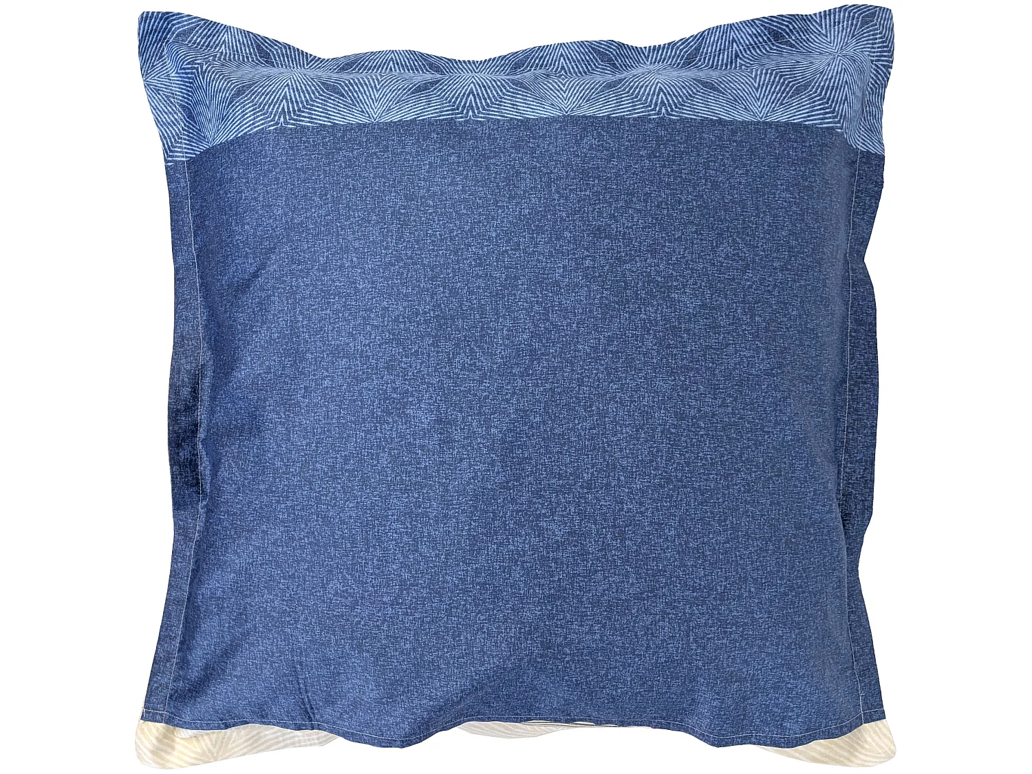 Taie d'oreiller 65x65 cm satin de coton TIAGO bleu Indigo