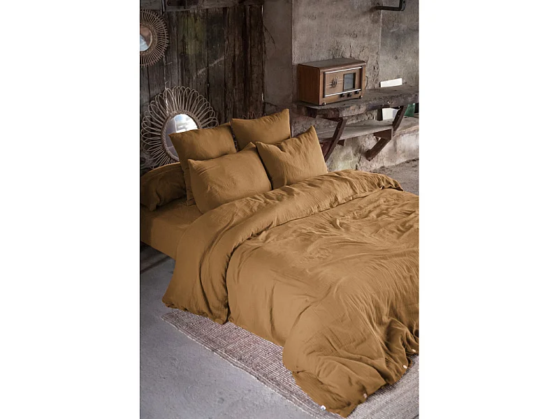 Taie d'oreiller Déco "Gaïa" 80 x 80 cm "Gaze de Coton" l'Effet Papillon
